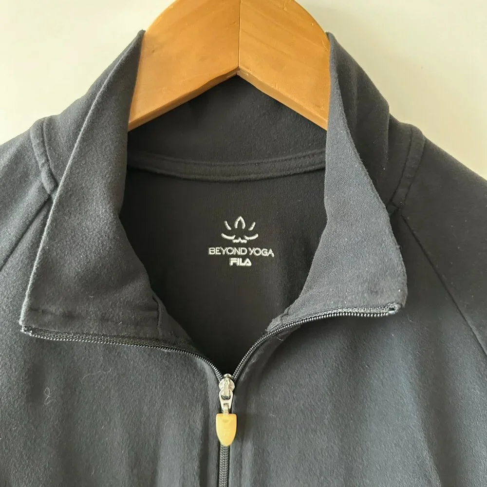Beyond Yoga x Fila • Black Zip Up Jacket
